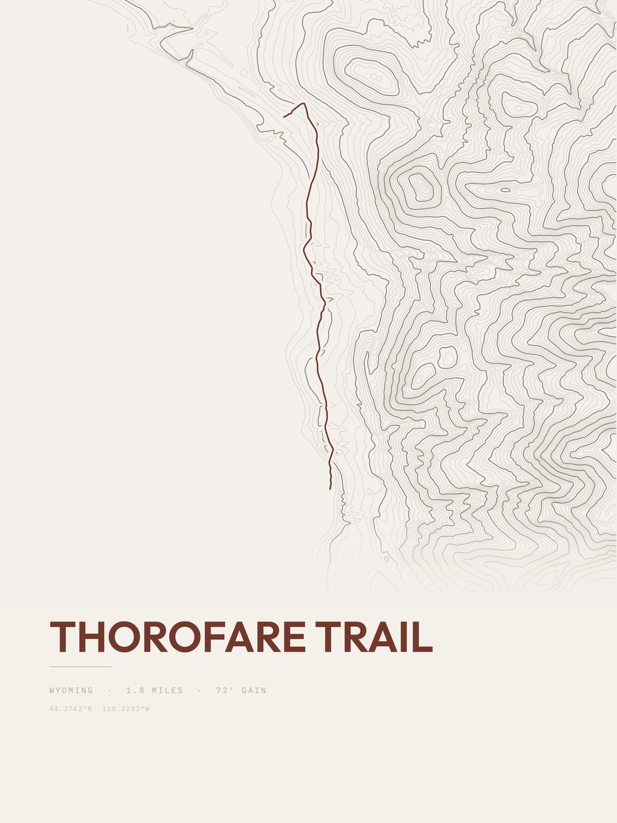 Thorofare Trail topographic trail print