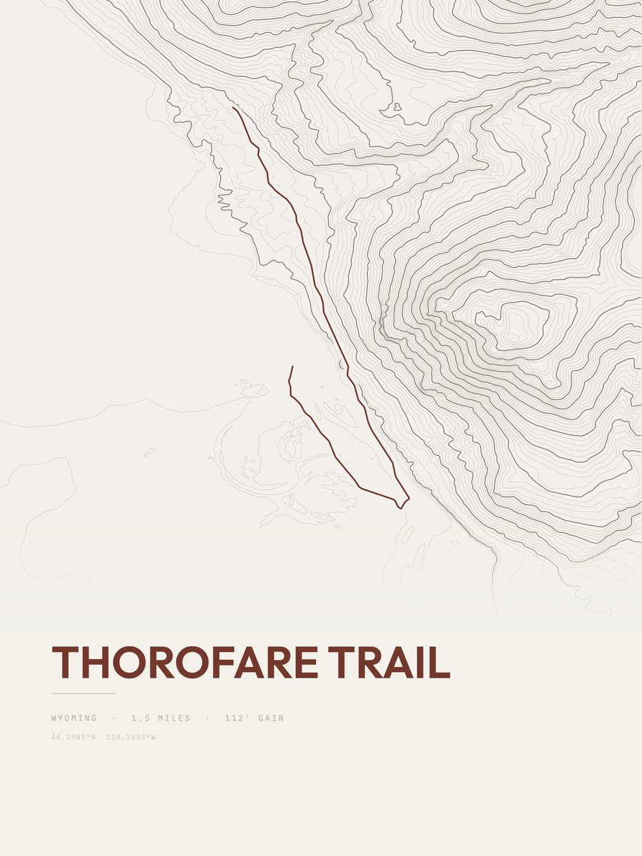 Thorofare Trail topographic trail print