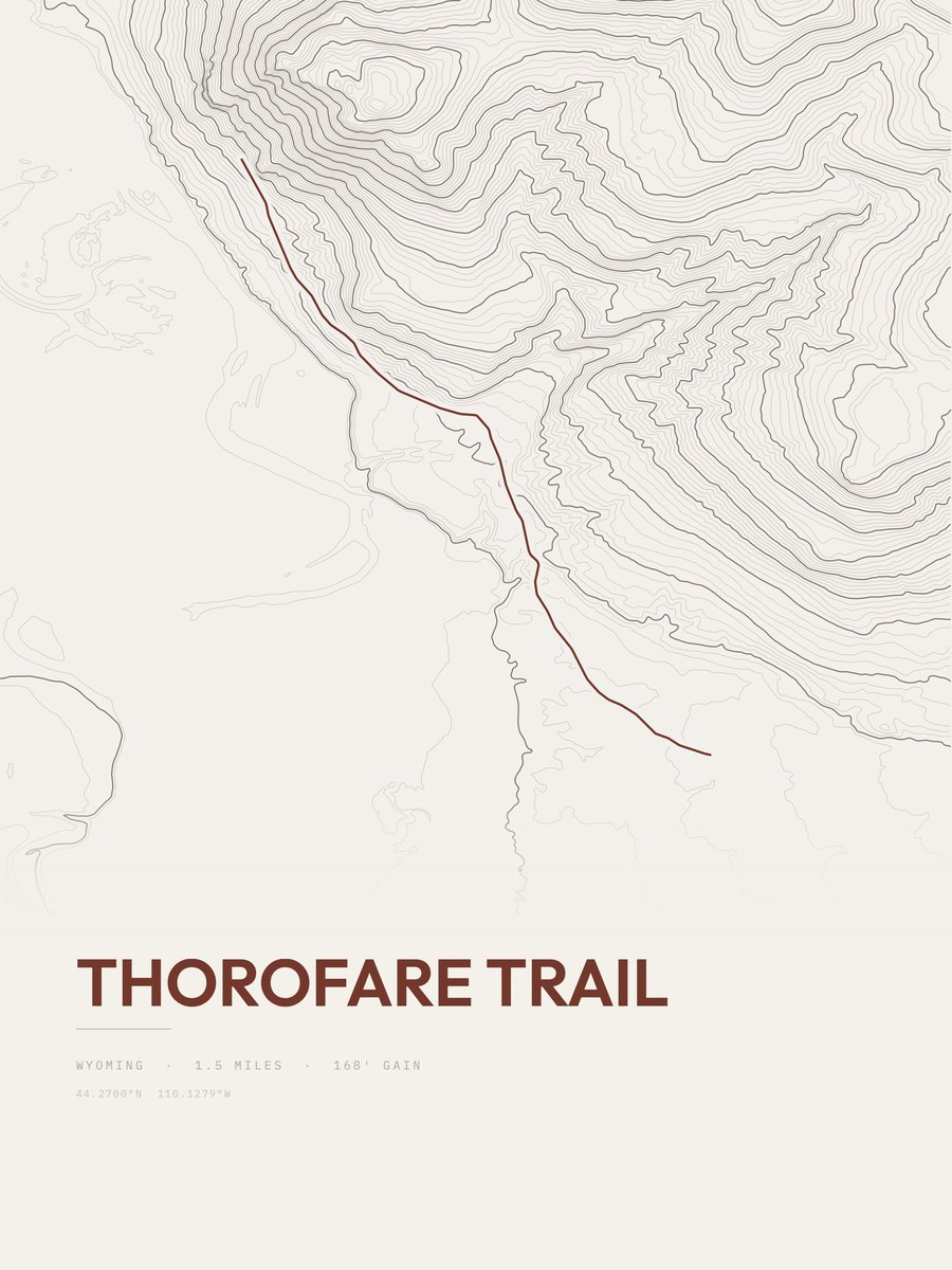 Thorofare Trail Topographic print