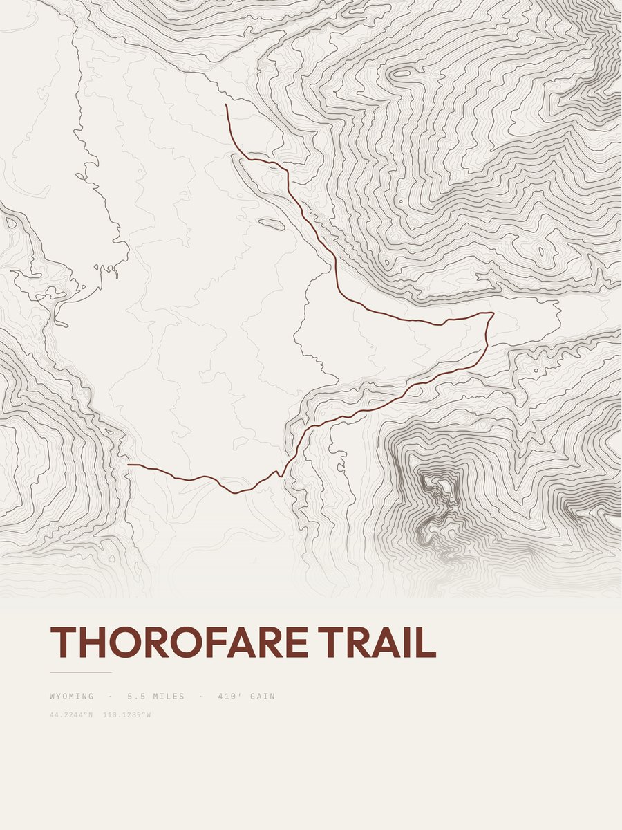 Thorofare Trail Topographic print