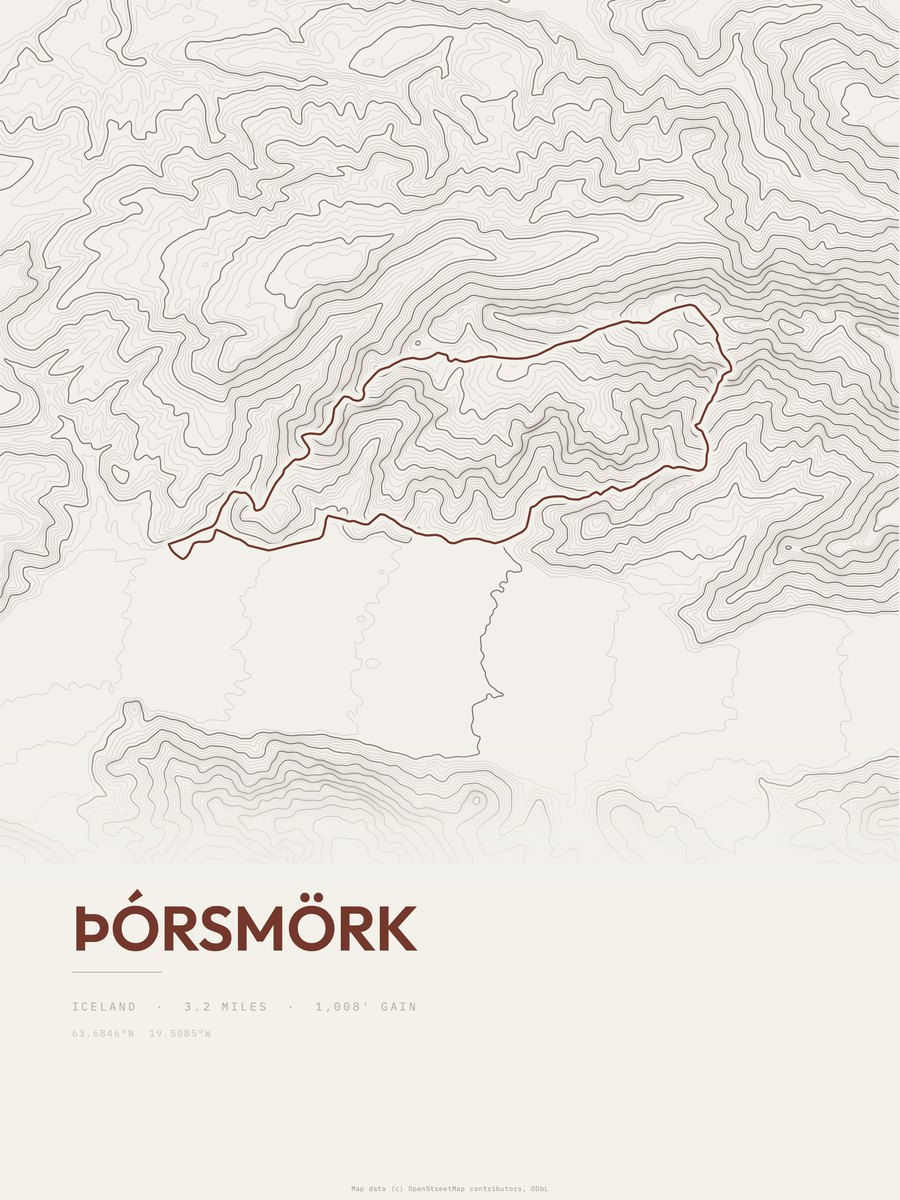 Þórsmörk Topographic print