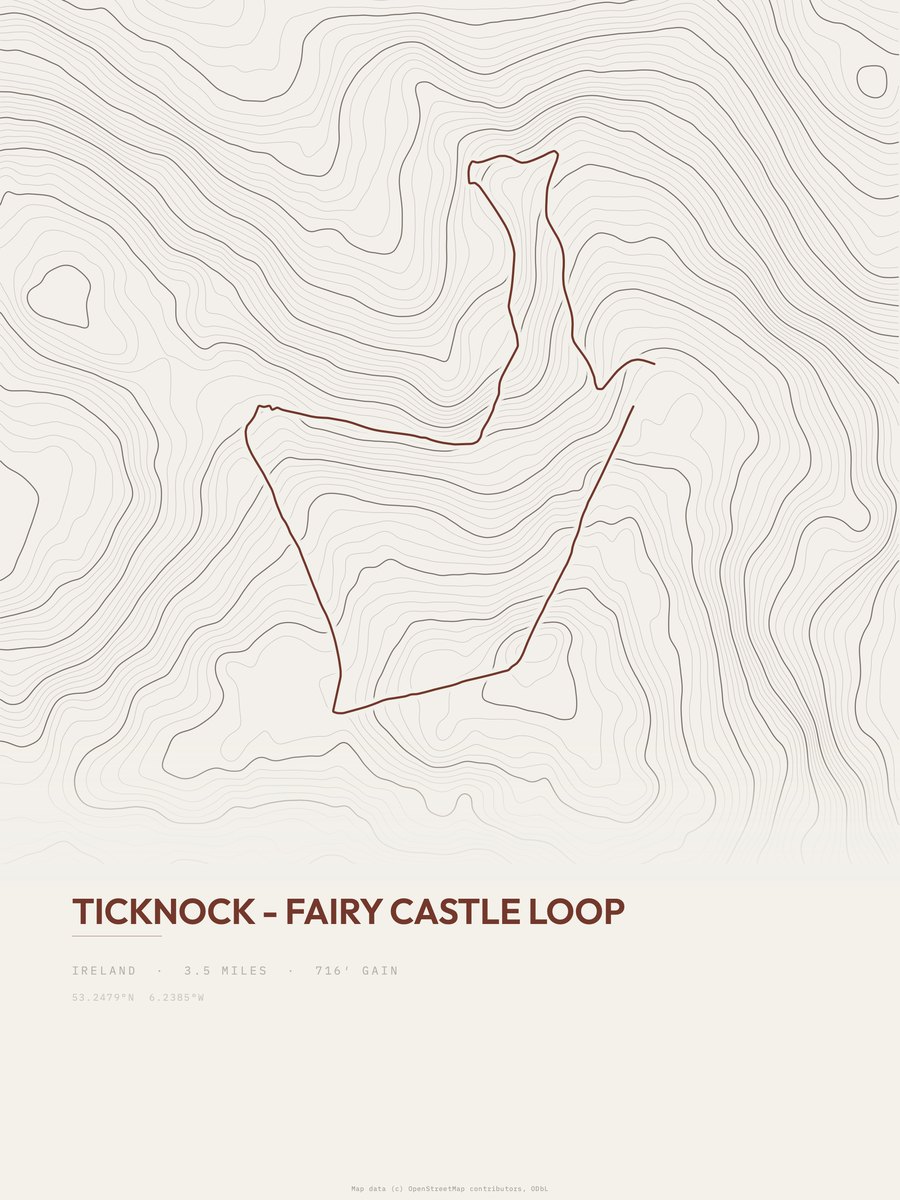Ticknock - Fairy Castle Loop Topographic print