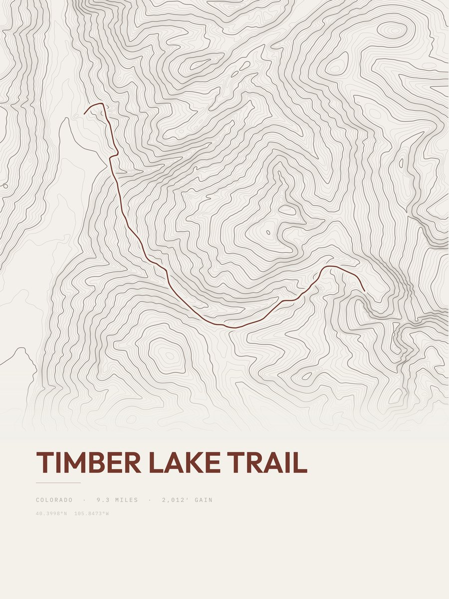 Timber Lake Trail Topographic print