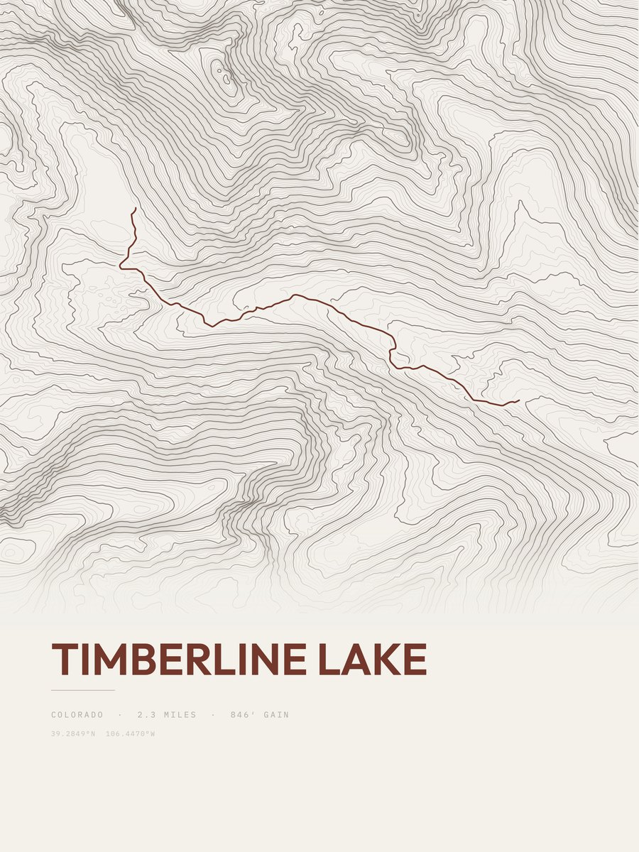 Timberline Lake Topographic print