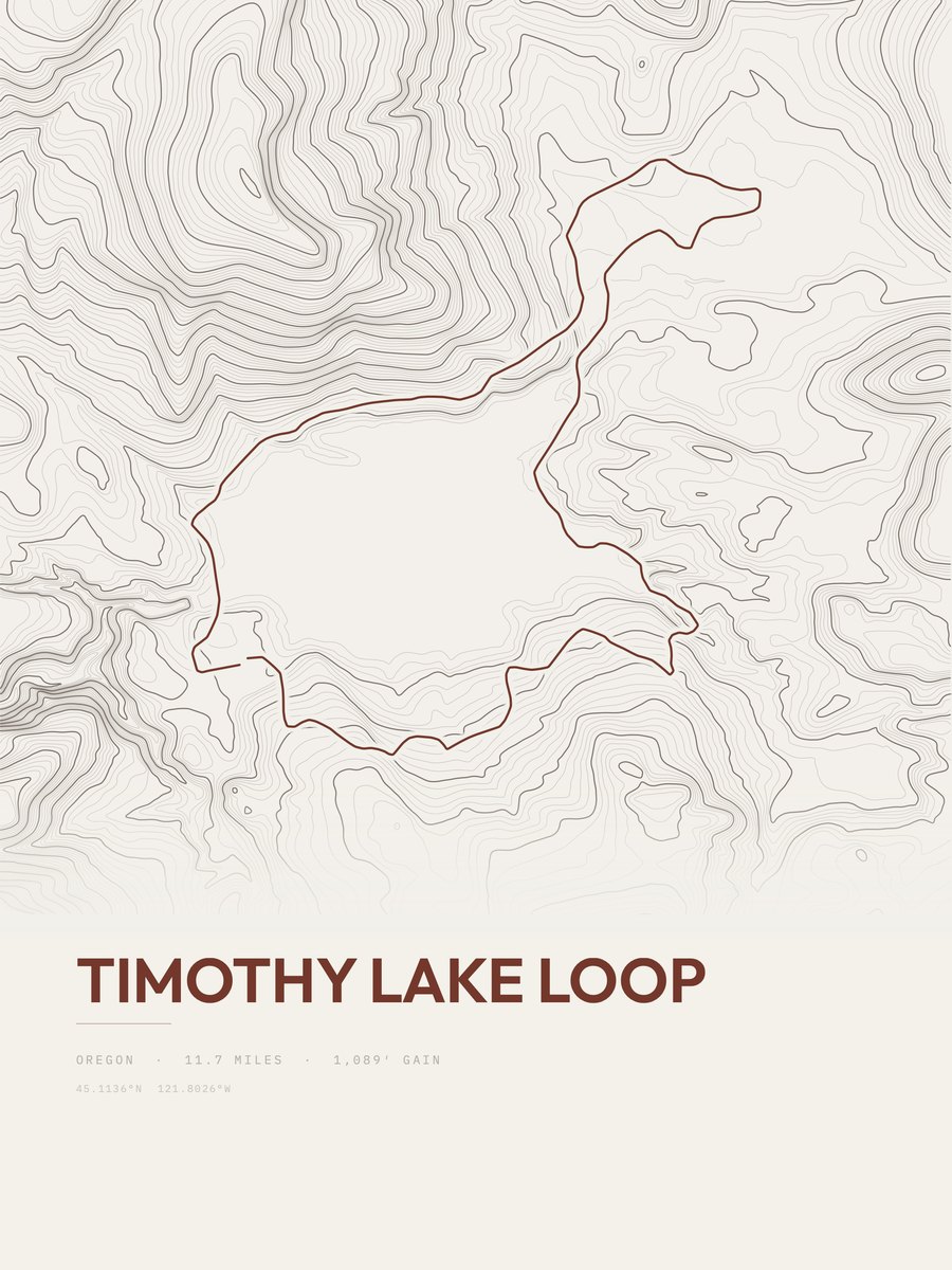 Timothy Lake Loop Topographic print
