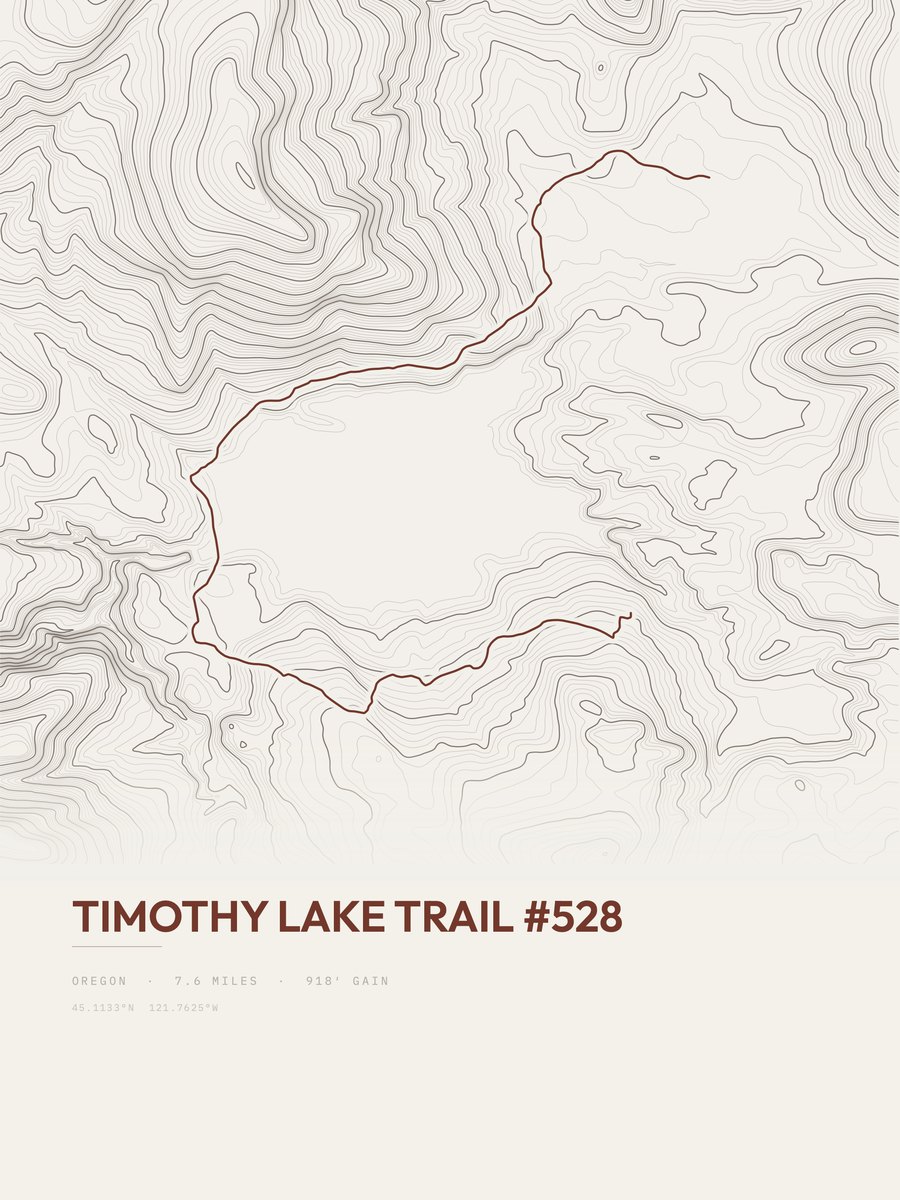 Timothy Lake Trail topographic trail print