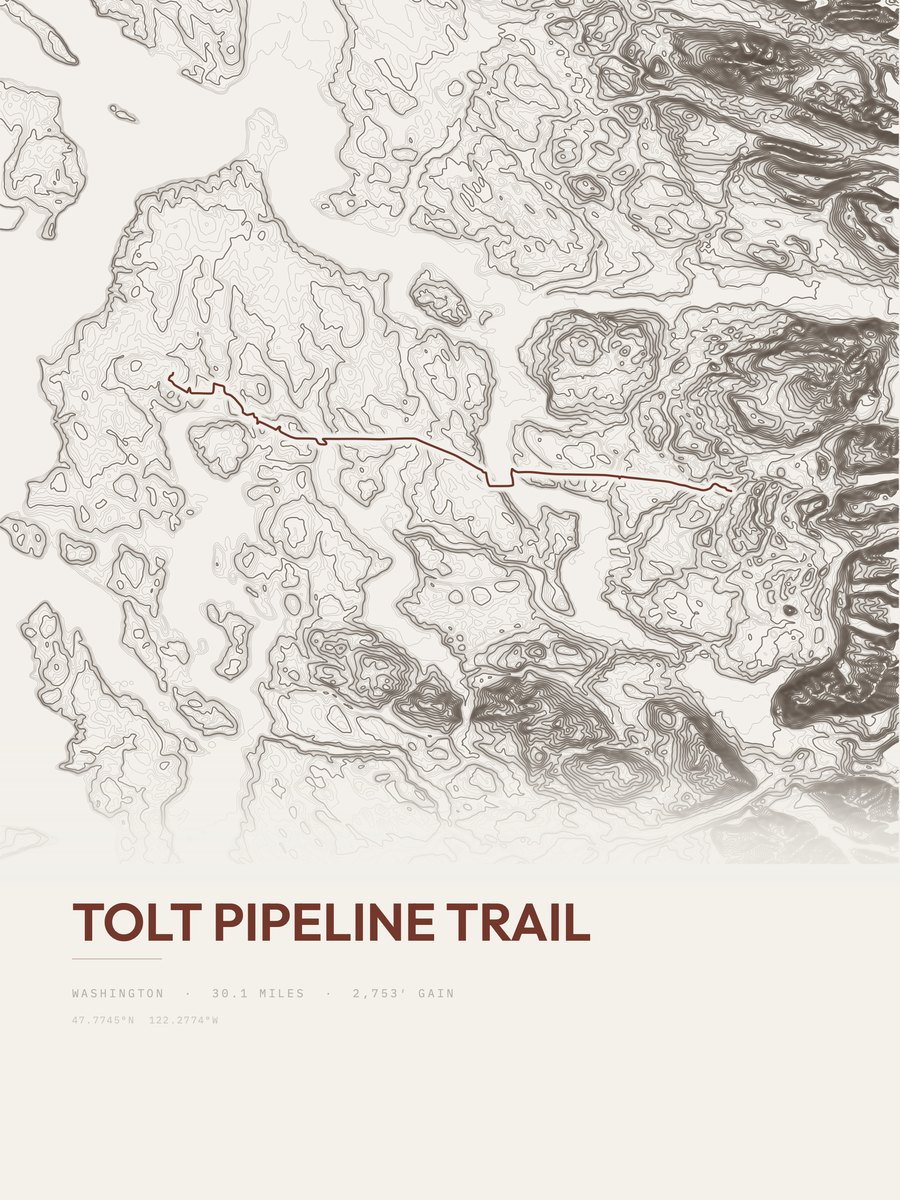 Tolt Pipeline Trail Topographic print