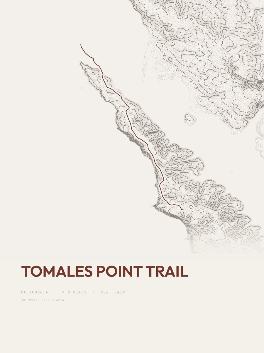 Tomales Point Trail Topographic print