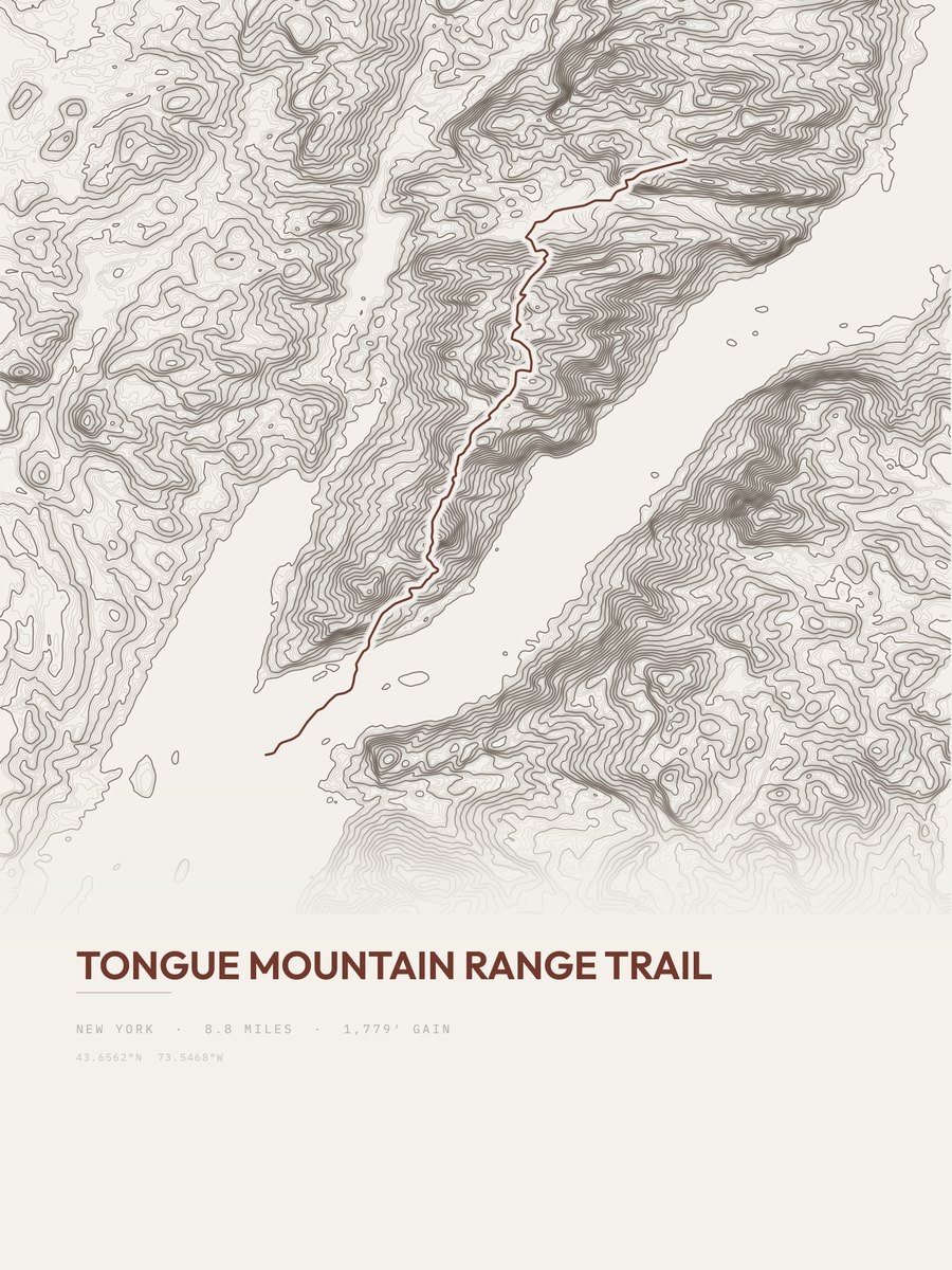 Tongue Mountain Range Trail topographic trail print