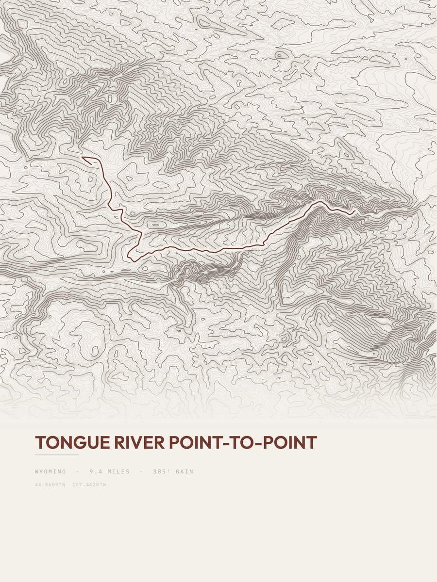 Tongue River Topographic print
