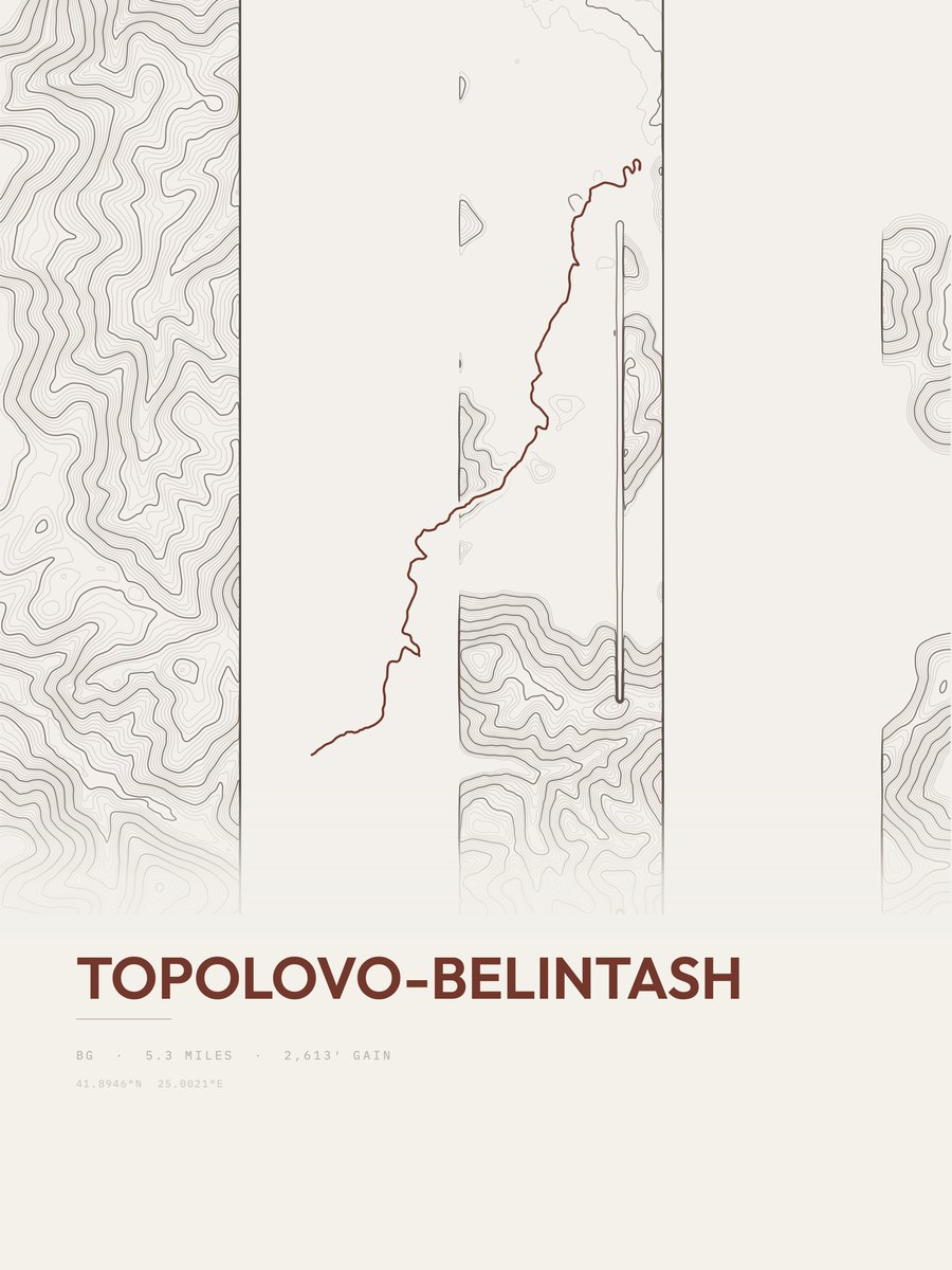 Topolovo-Belintash topographic trail print