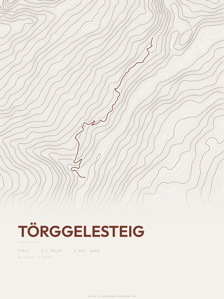 Törggelesteig Topographic print