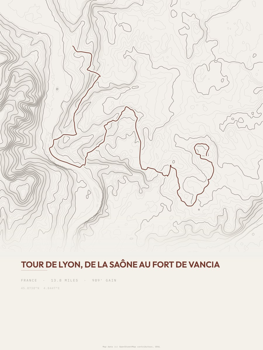 Tour de Lyon Topographic print