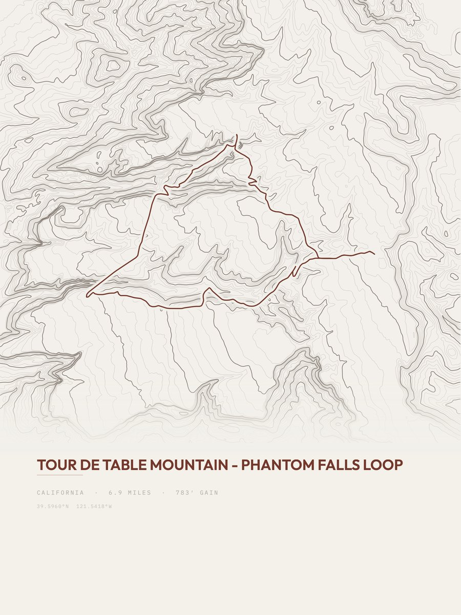 Tour de Table Mountain Topographic print