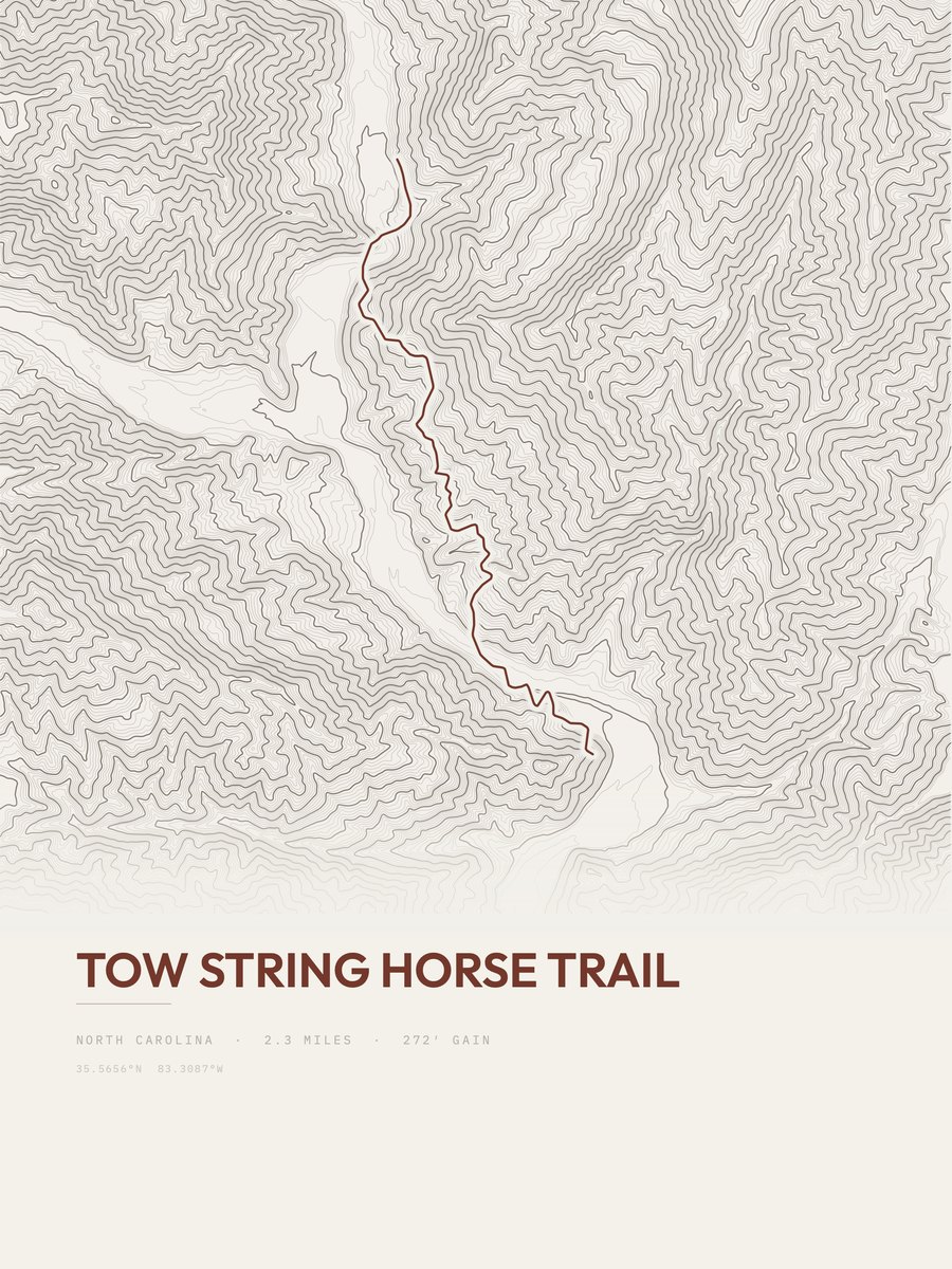 Tow String Horse Trail Topographic print