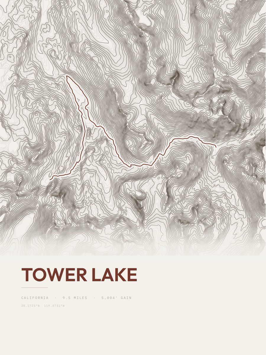 Tower Lake Topographic print