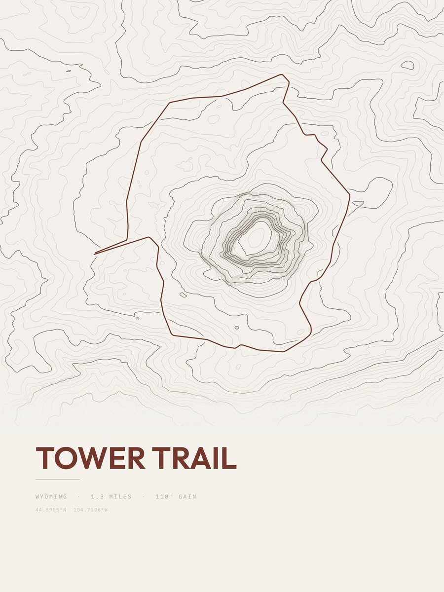 Tower Trail Topographic print