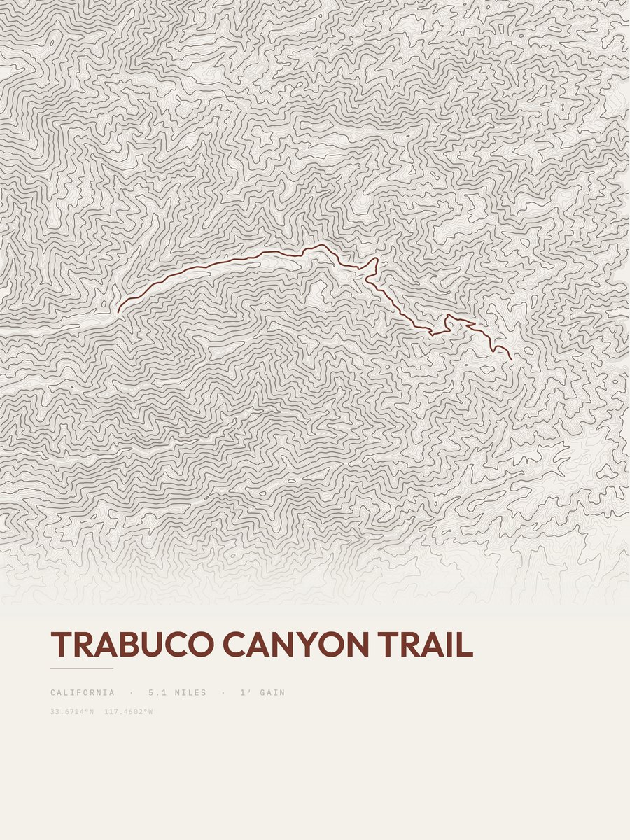Trabuco Canyon Trail Topographic print