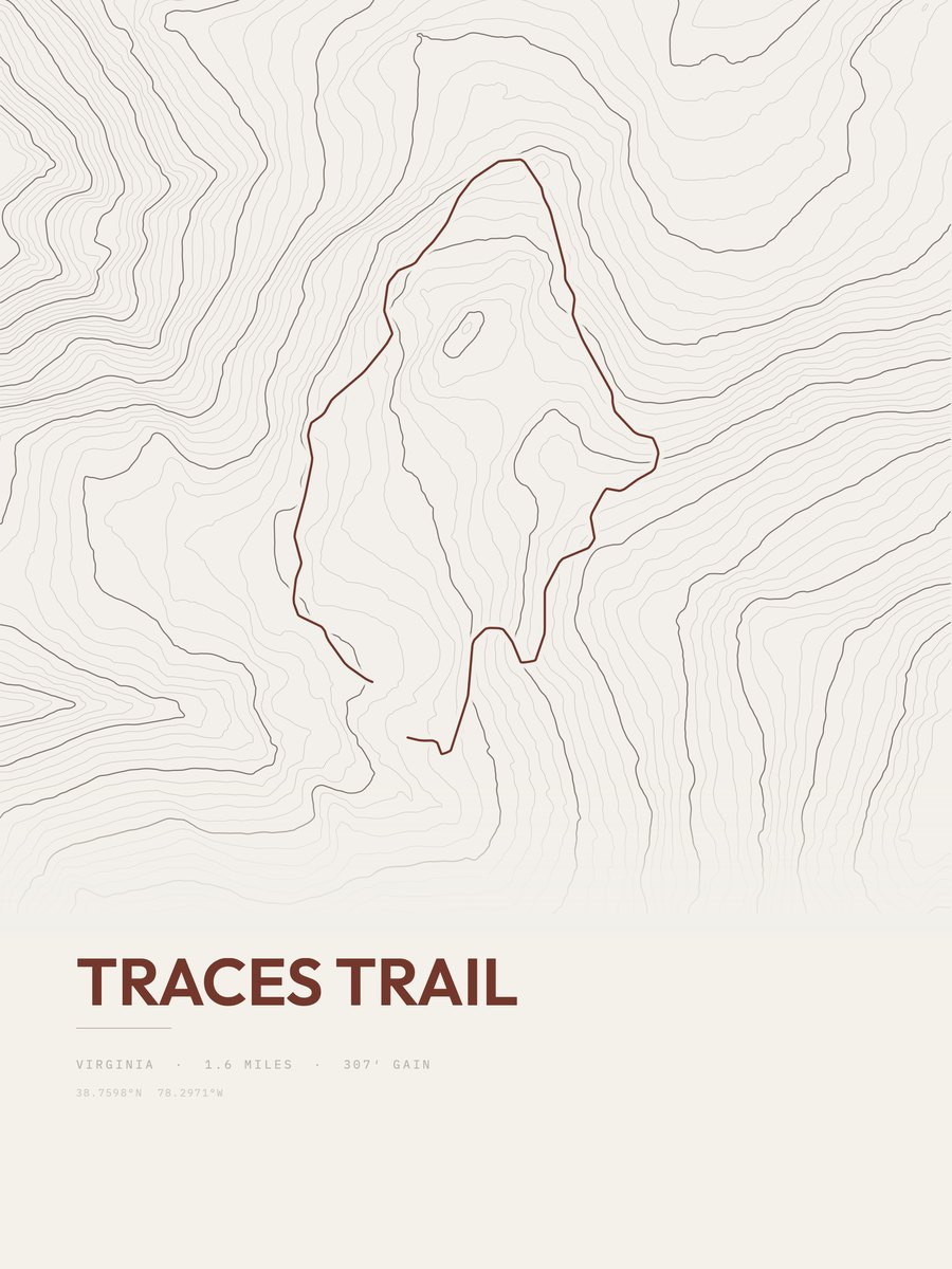 Traces Trail topographic trail print