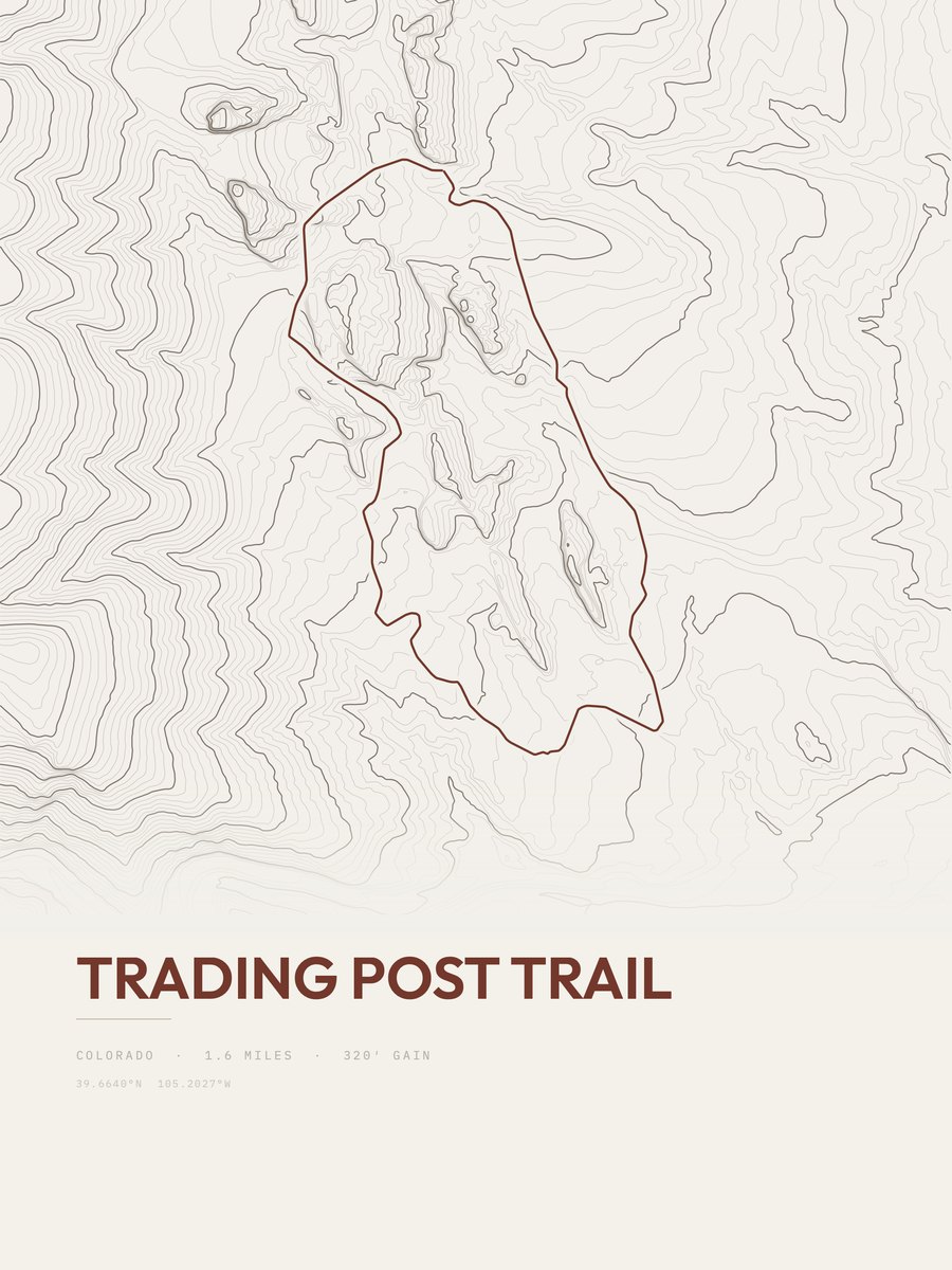 Trading Post Trail topographic trail print