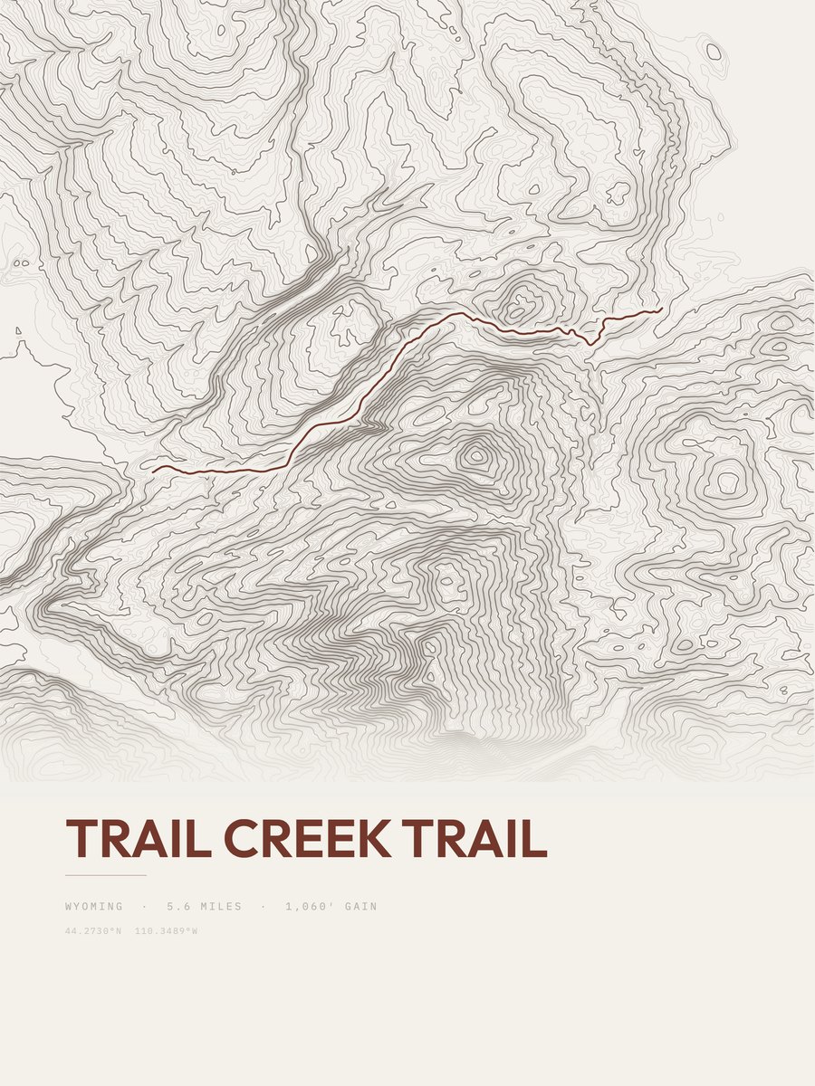 Trail Creek Trail Topographic print