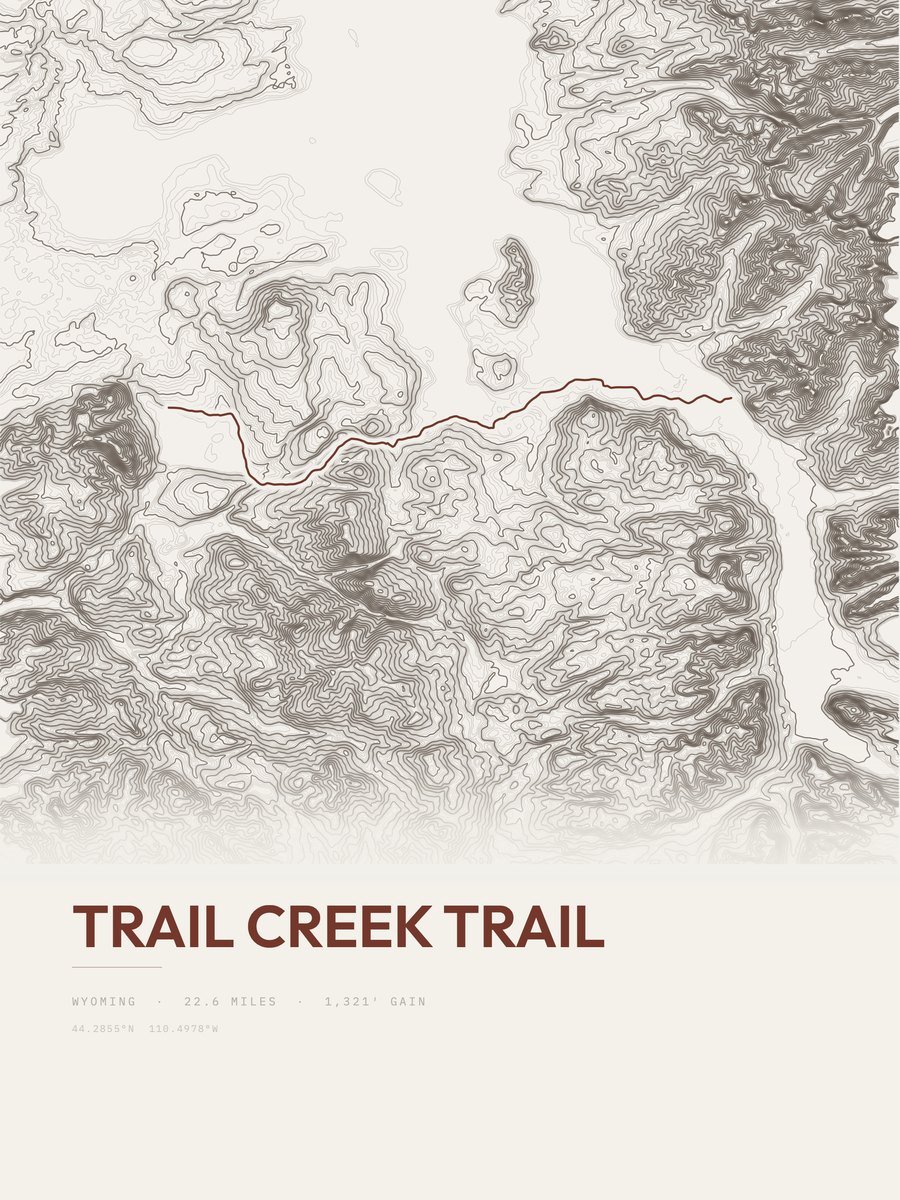 Trail Creek Trail topographic trail print