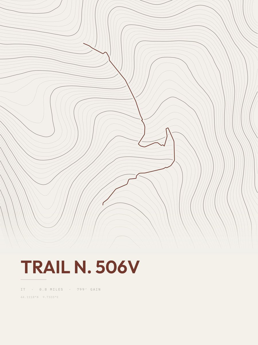 Trail N. 506v topographic trail print