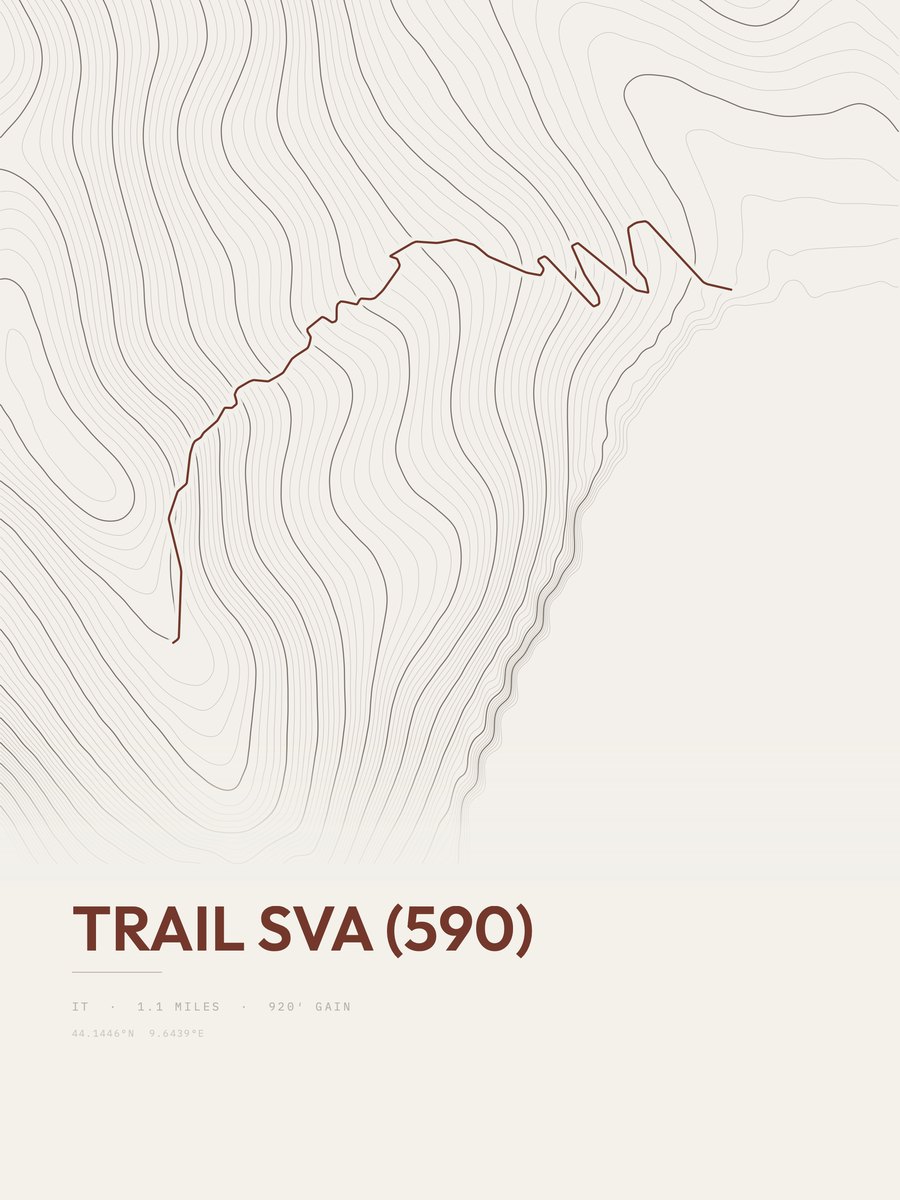 Trail SVA topographic trail print