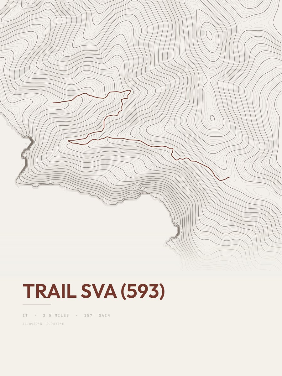 Trail SVA topographic trail print