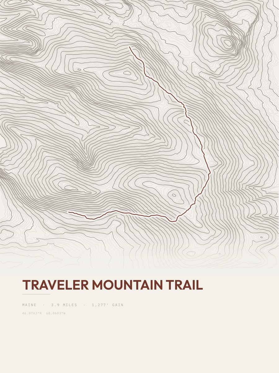 Traveler Mountain Trail Topographic print