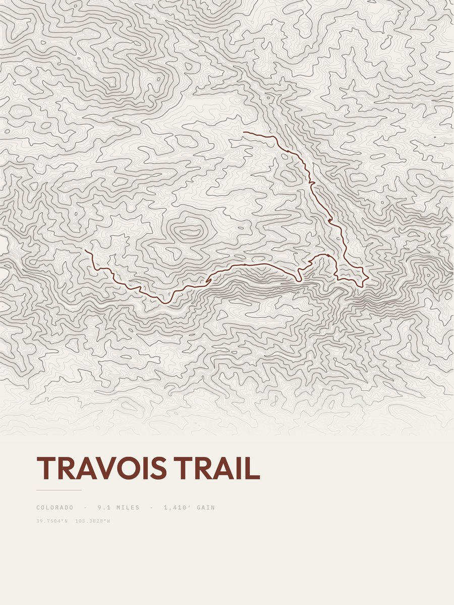 Travois Trail Topographic print