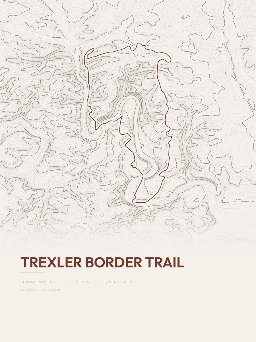 Trexler Border Trail Topographic print