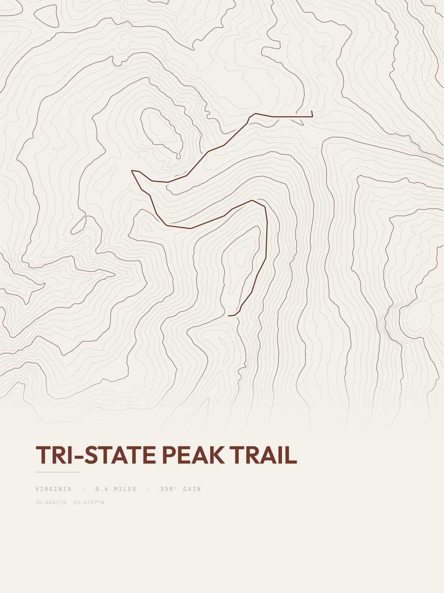 Tri-State Peak Trail Topographic print