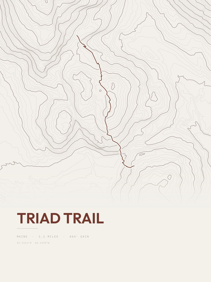 Triad Trail Topographic print