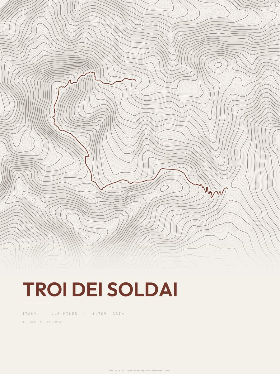 Troi dei Soldai Topographic print