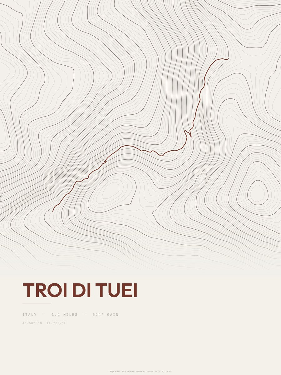 Troi di Tuei Topographic print