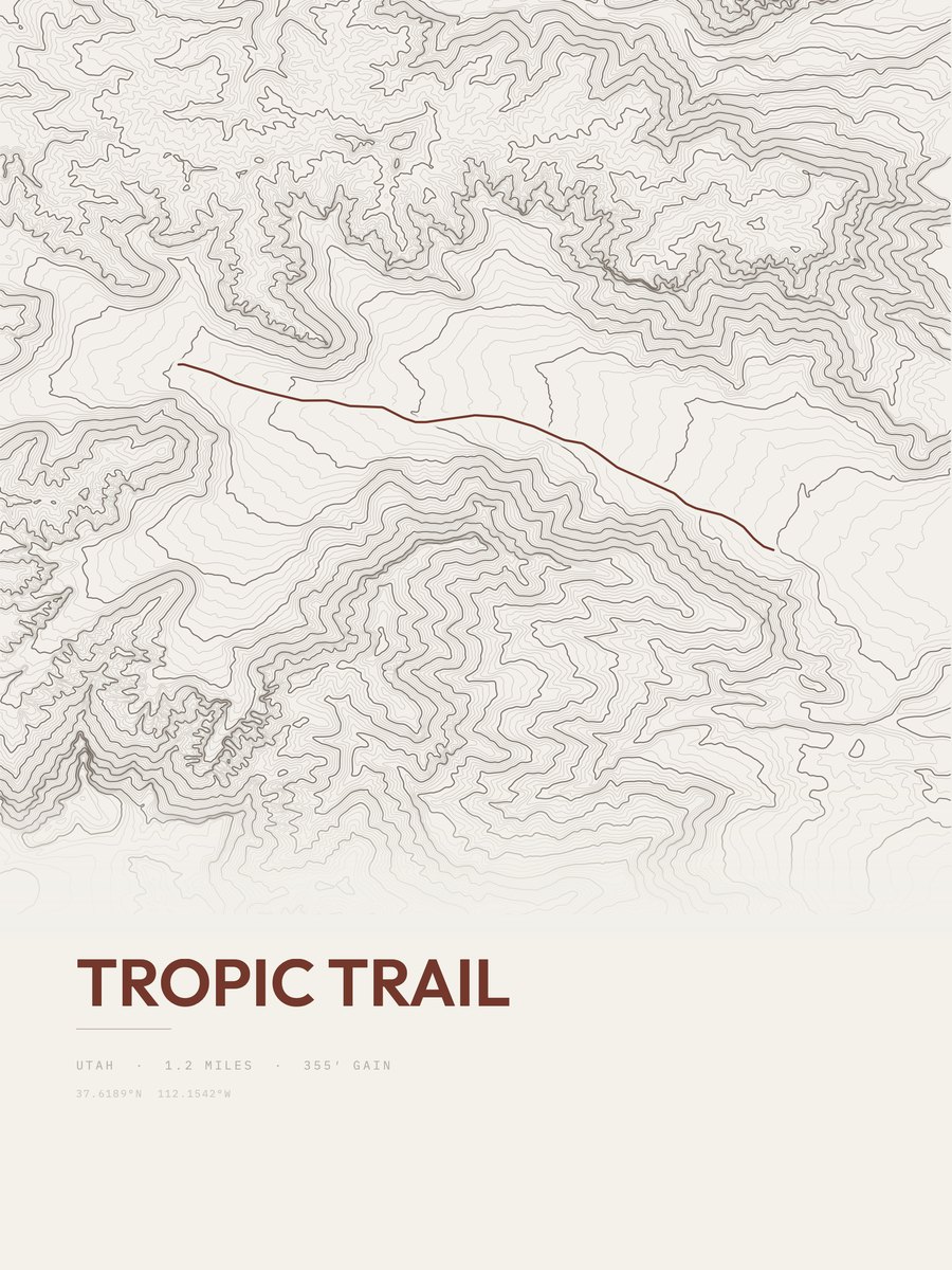 Tropic Trail Topographic print