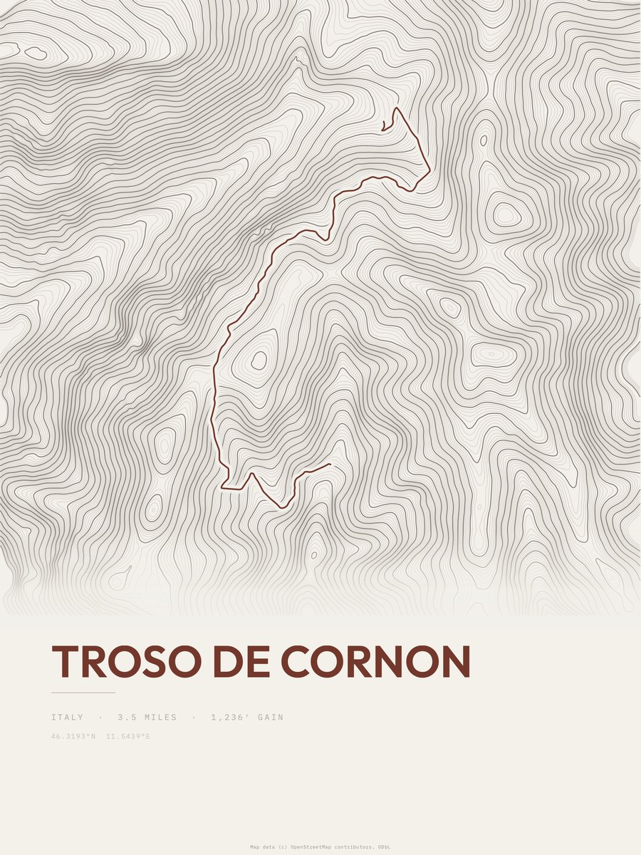 Troso de Cornon Topographic print