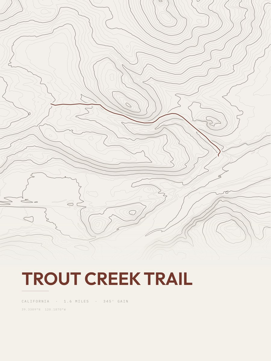 Trout Creek Trail topographic trail print