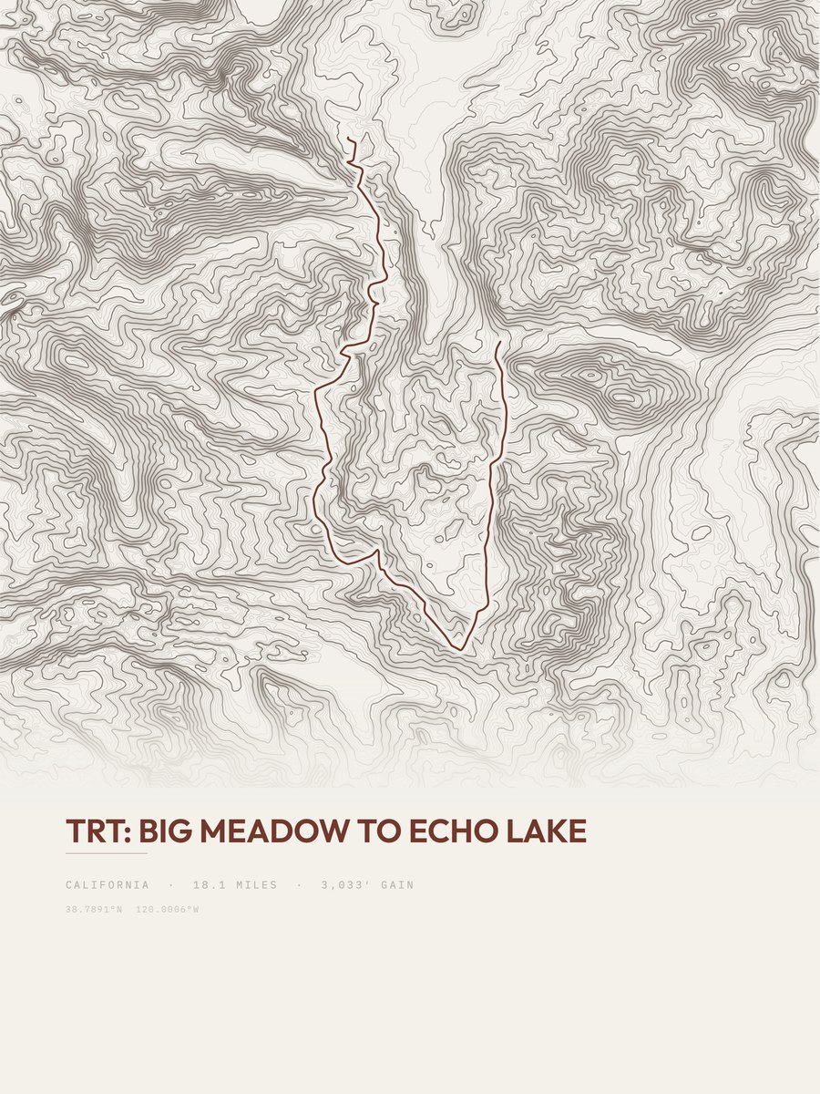 Big Meadow to Echo Lake Topographic print