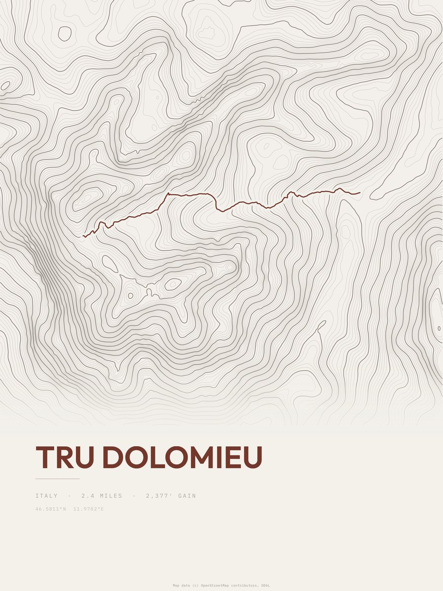 Tru Dolomieu Topographic print