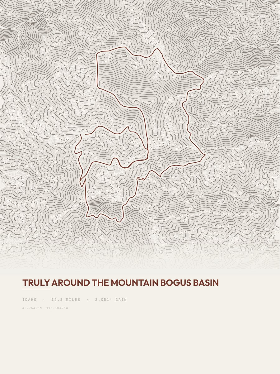 Truly Around the Mountain topographic trail print