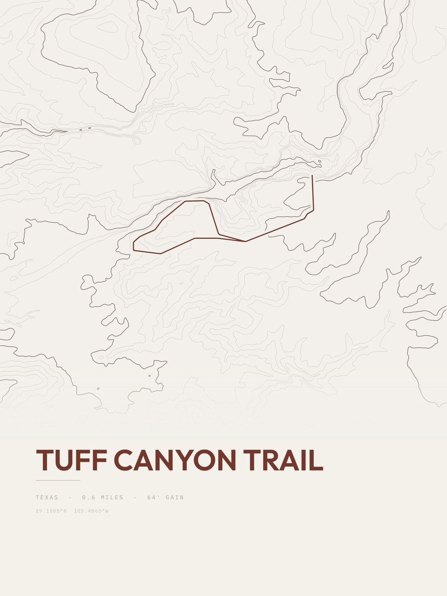Tuff Canyon Trail Topographic print