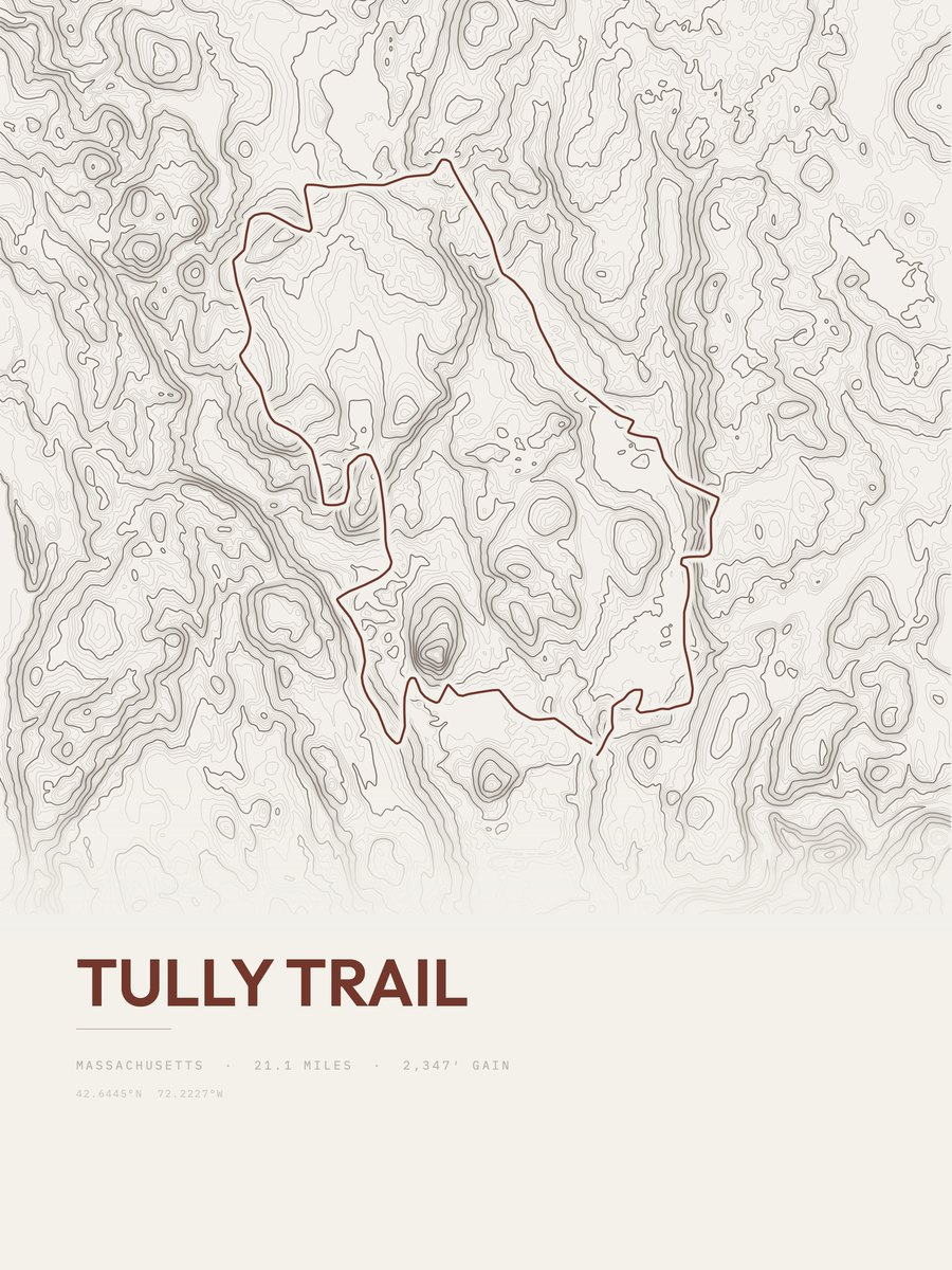 Tully Trail topographic trail print