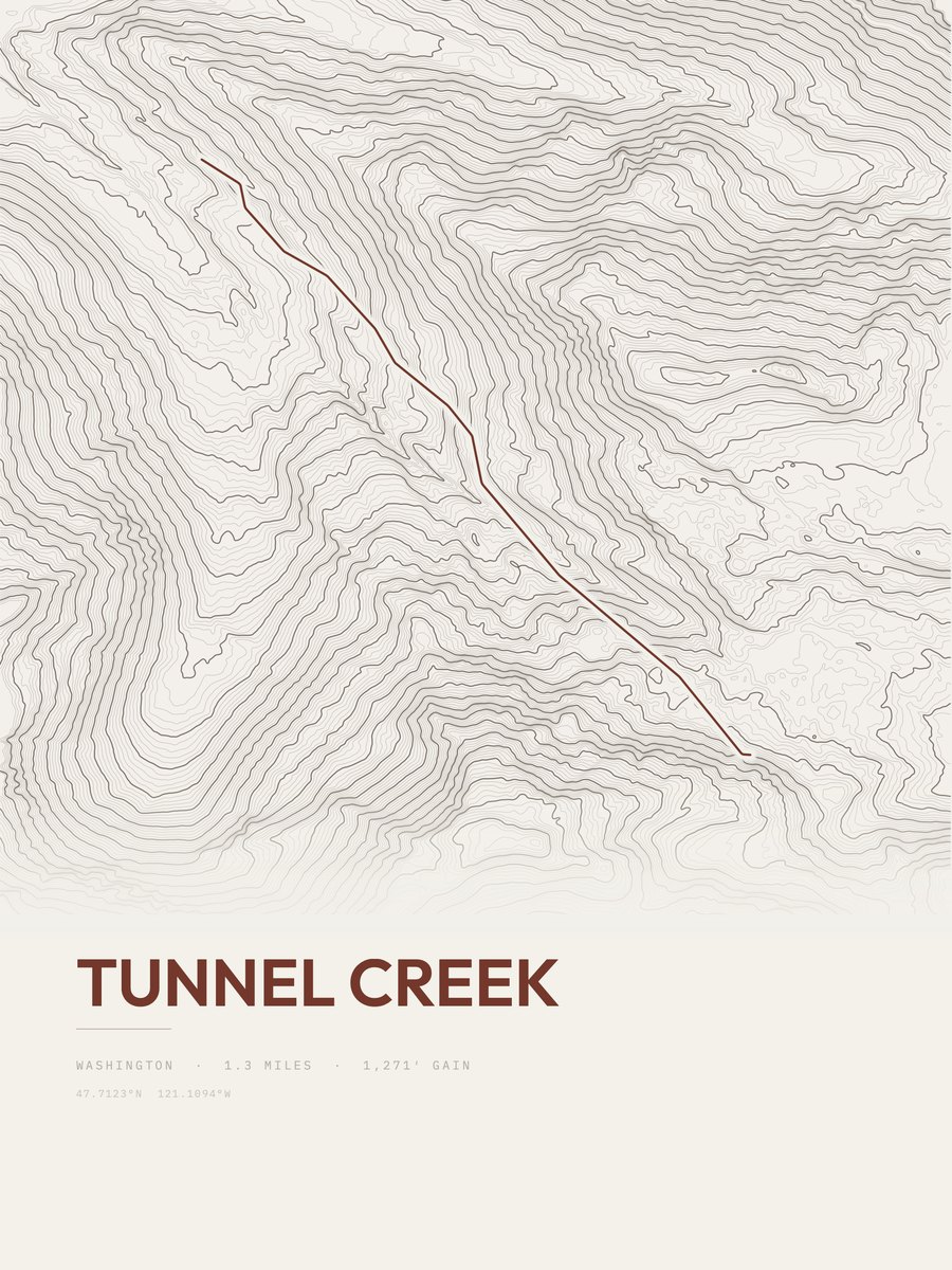 Tunnel Creek Topographic print