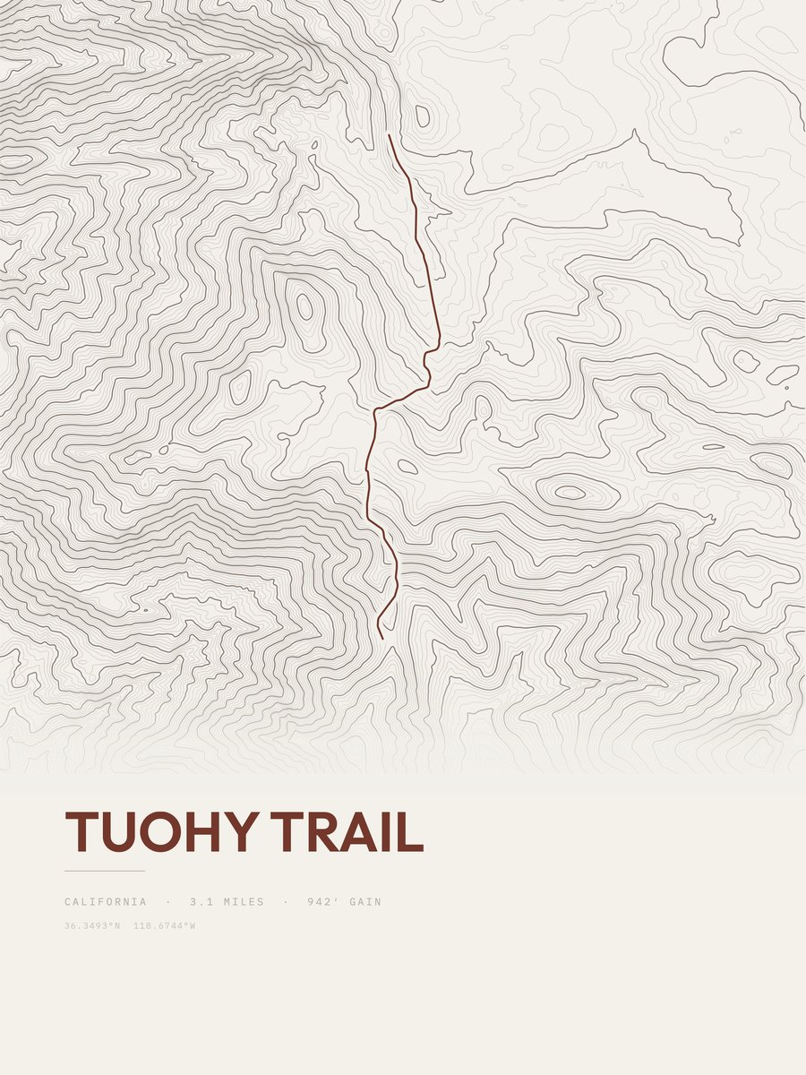 Tuohy Trail Topographic print