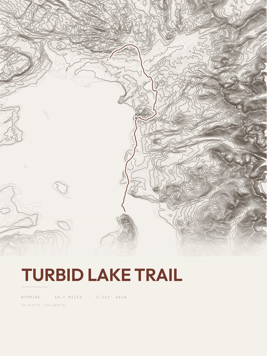 Turbid Lake Trail topographic trail print