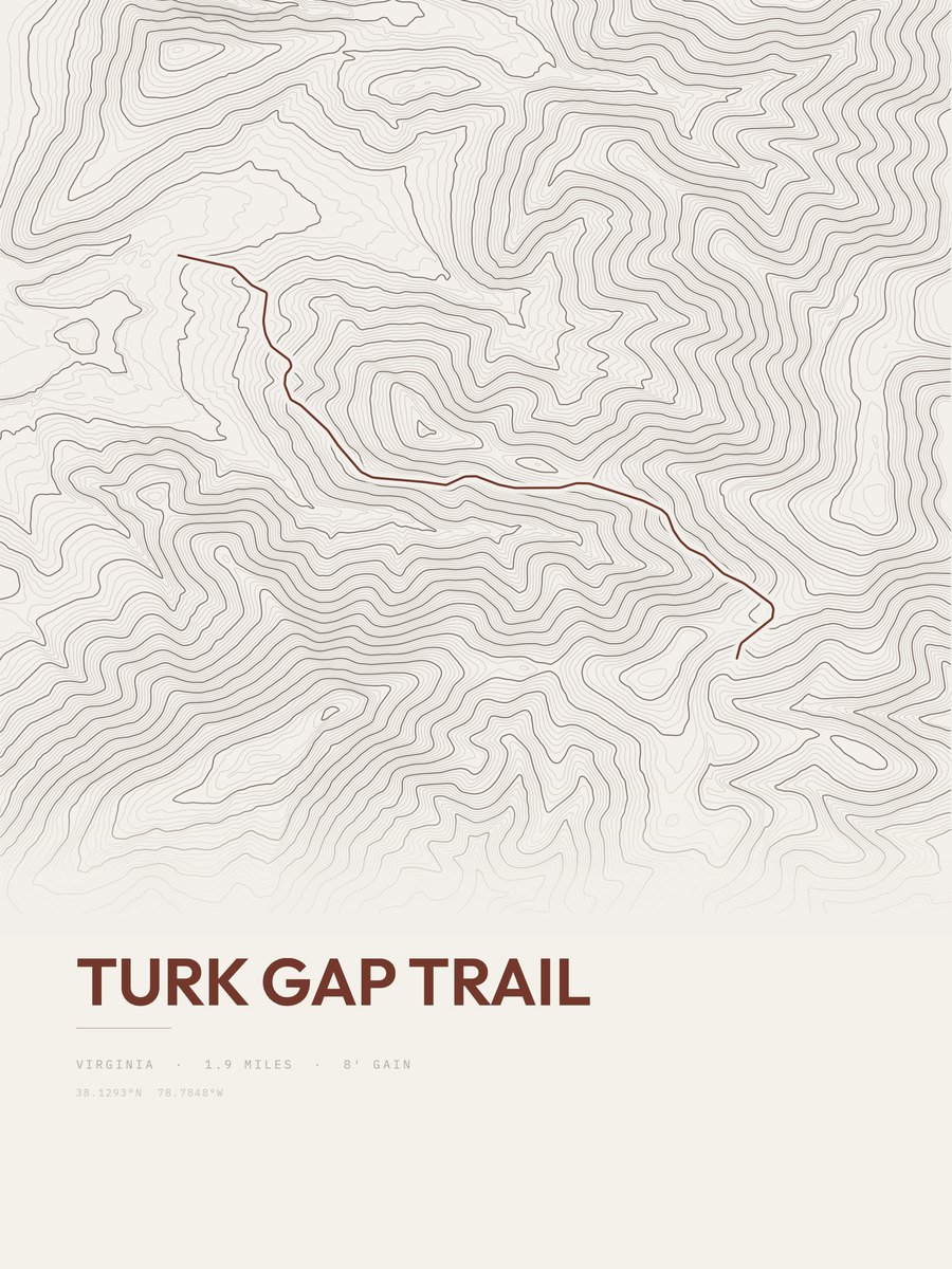 Turk Gap Trail Topographic print