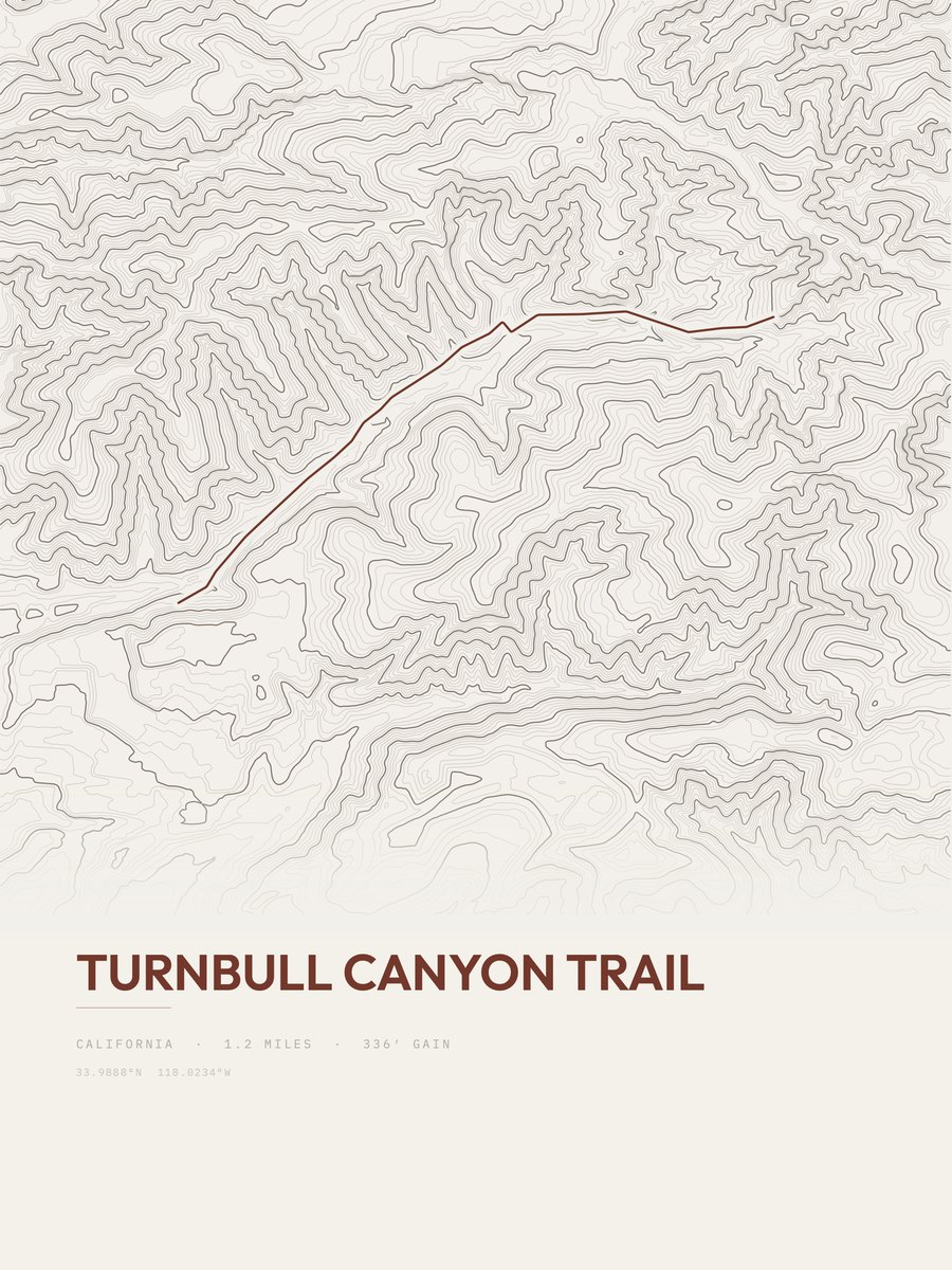 Turnbull Canyon Trail Topographic print