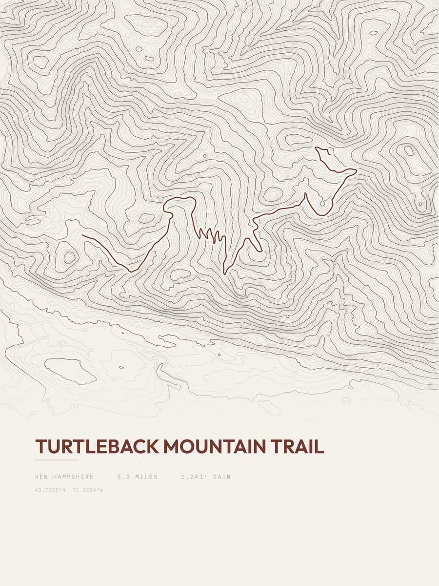 Turtleback Mountain Trail topographic trail print